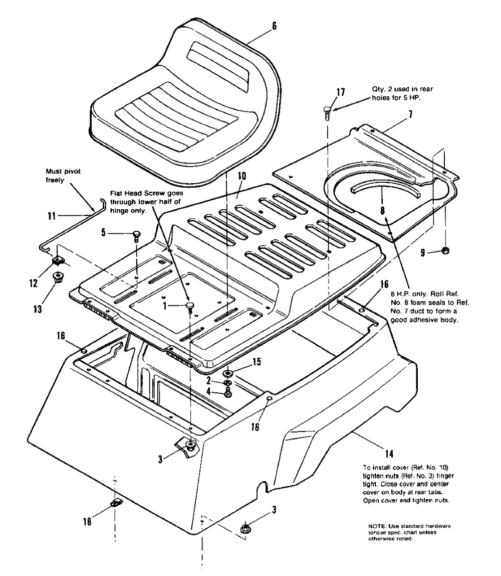 Body And Seat Group Diagram and Parts List for 3110 1690566 Simplicity Lawn Tractor