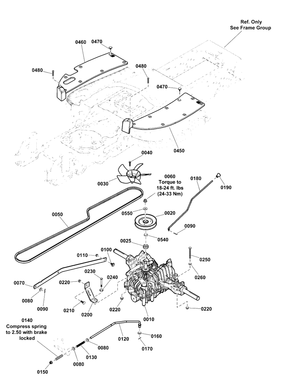 Transmission Group - Tuff Torq K62ac Diagram and Parts List for 2691337-02  Simplicity Lawn Tractor