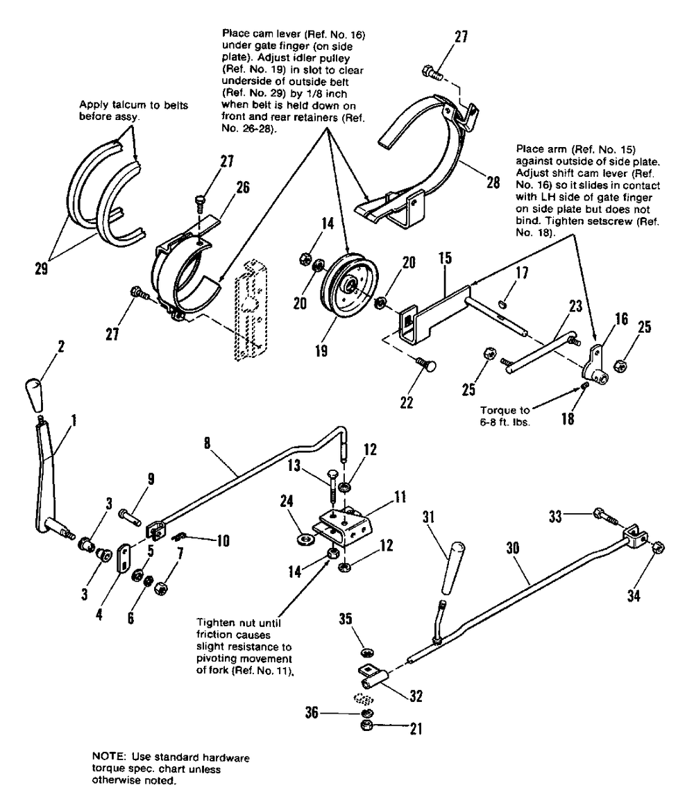 Drive And Clutch Group Diagram and Parts List for 7116 1690476 Simplicity Lawn Tractor