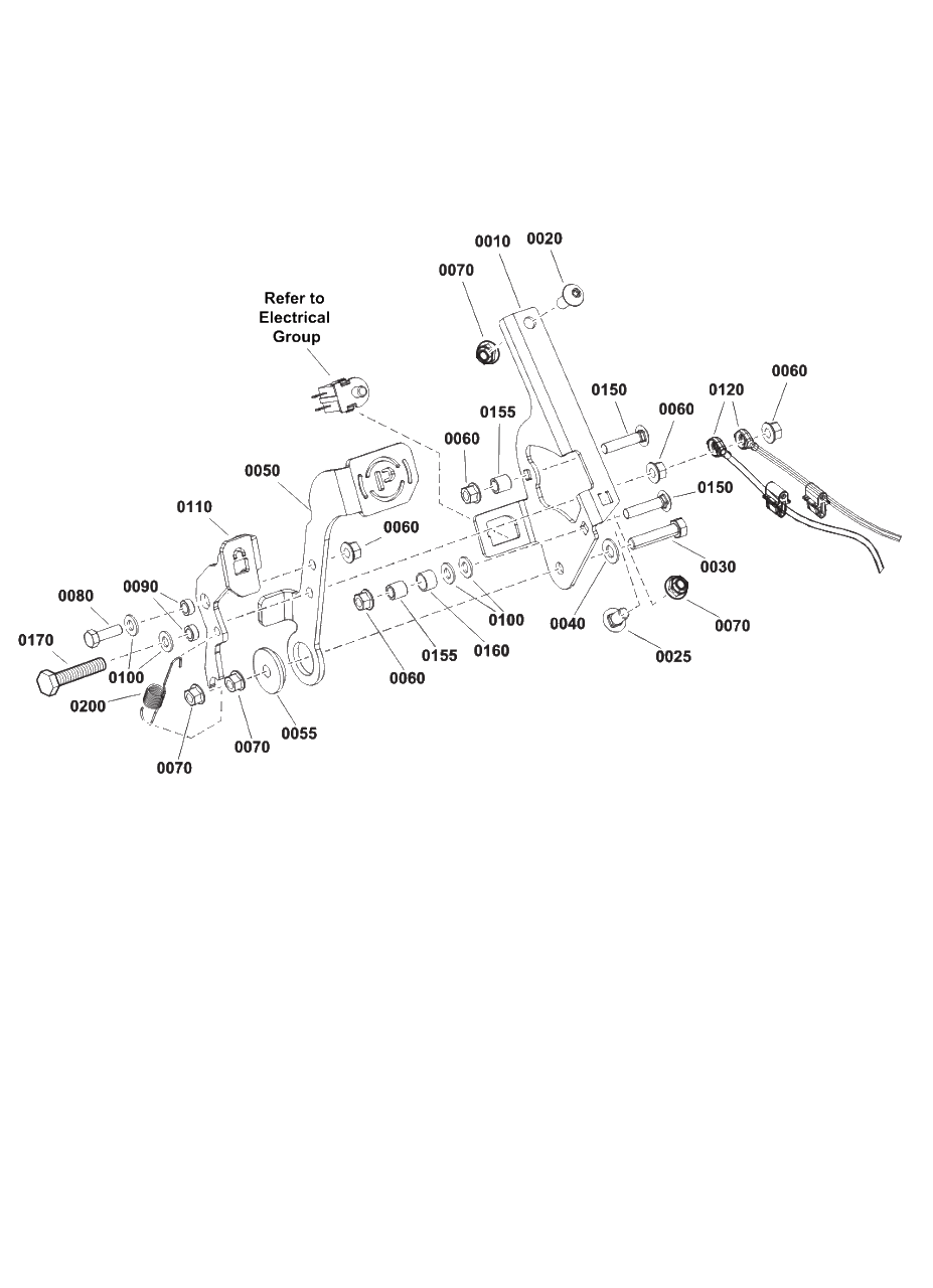 Parking Brake Group Diagram and Parts List for BLUEVOLTCZ1 2691983-00 Simplicity Lawn Tractor