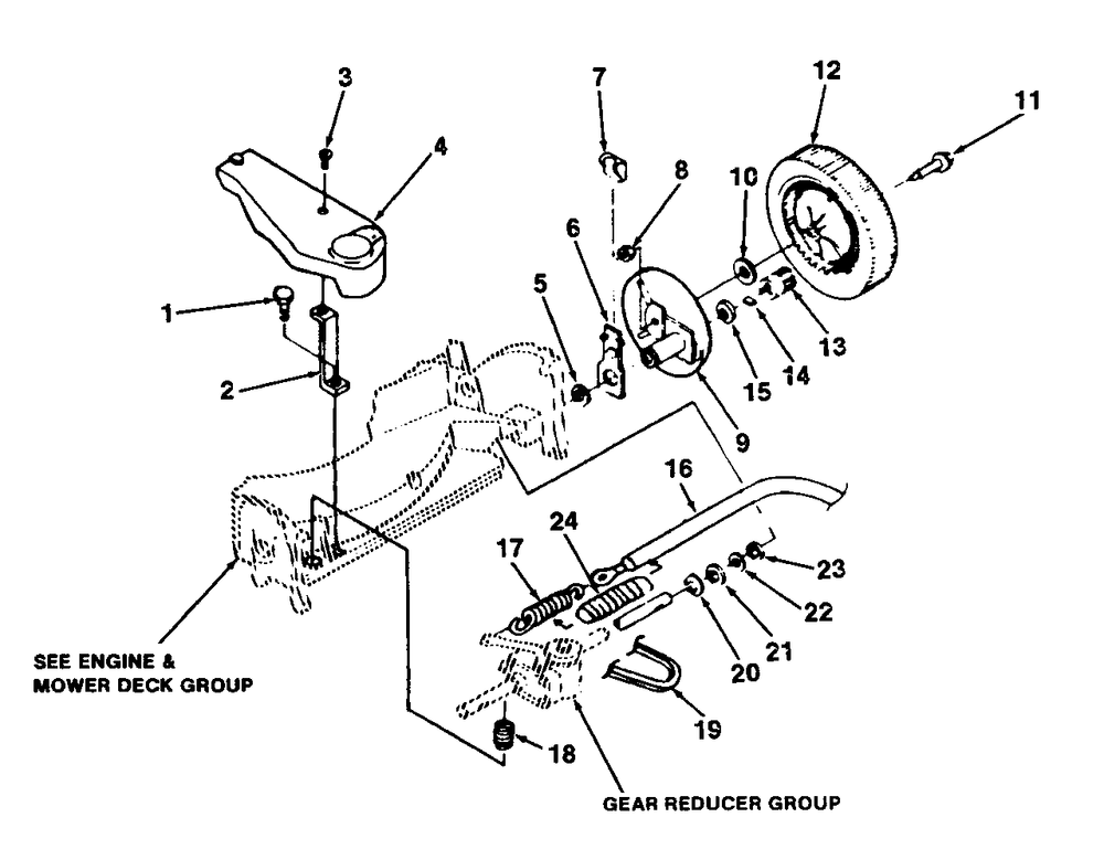 Rear Wheel Group Diagram and Parts List for 1550ZS 1691727 Simplicity Lawn Mower