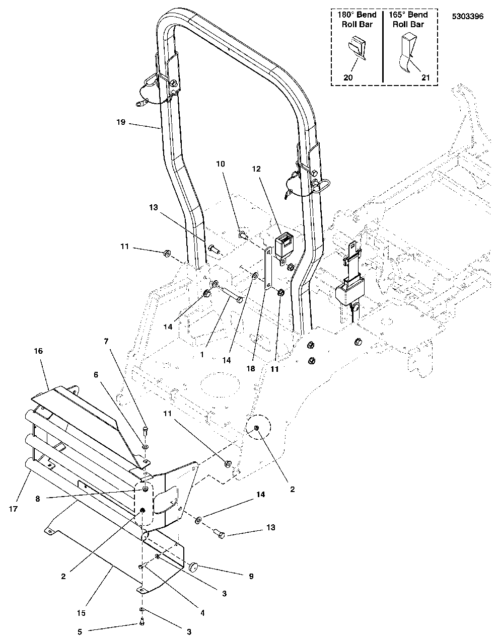 Rear Bumper And Rops Group Diagram and Parts List for 5901748  Simplicity Lawn Tractor