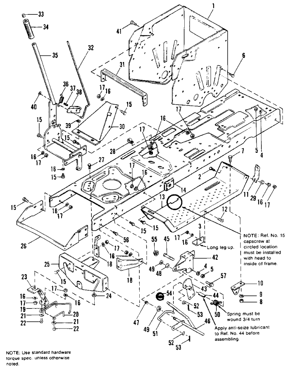 Frame Group Diagram and Parts List for 6211 1690682 Simplicity Lawn Tractor