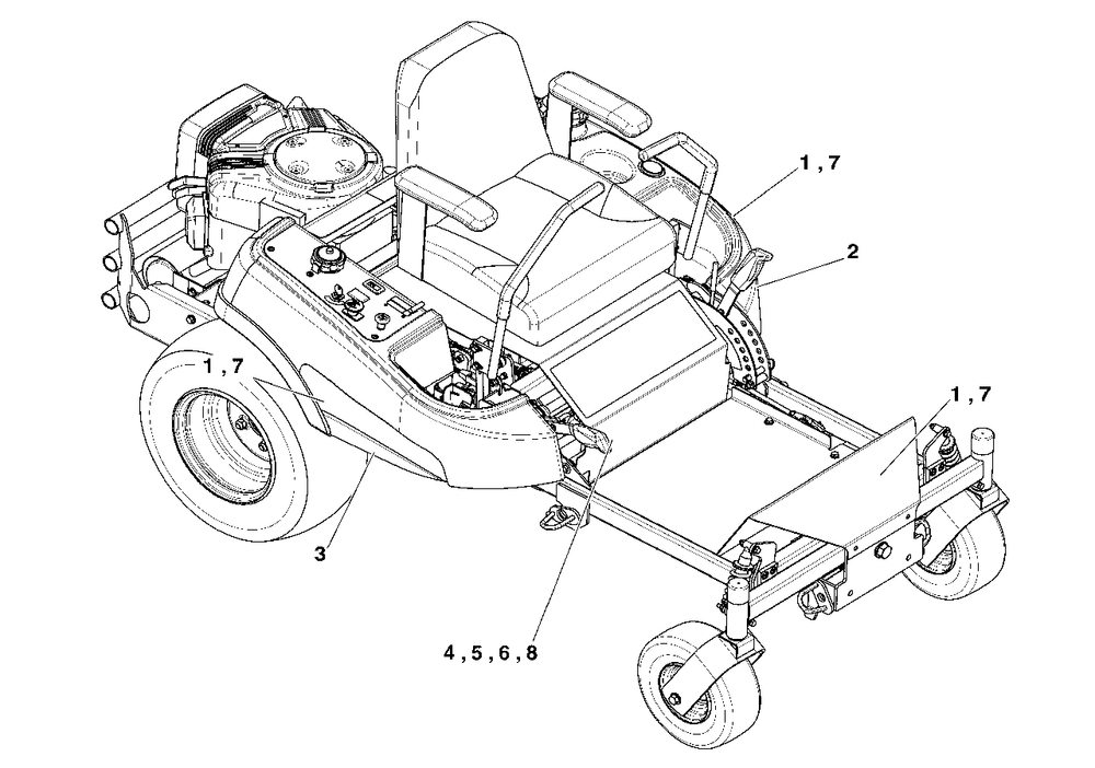 Decals Group - Brand And Model Diagram and Parts List for 2650 5900705 Simplicity Lawn Tractor