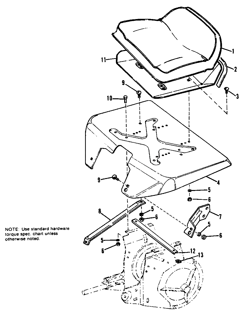 Seat And Seat Support Group Diagram and Parts List for 738 990898 Simplicity Lawn Tractor