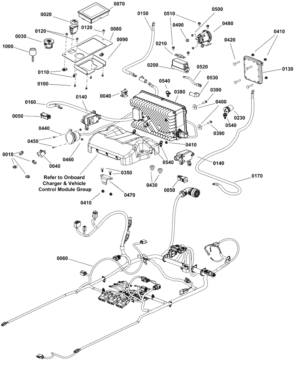 Electrical Group - Main Wiring Harness Diagram and Parts List for BLUEVOLTCZ1 2691983-00 Simplicity Lawn Tractor