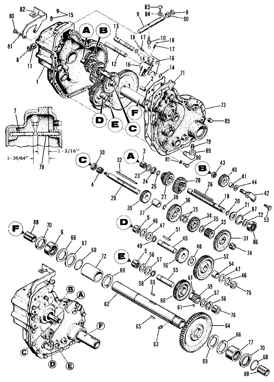 Transmission Group Diagram and Parts List for 3410 990755 Simplicity Lawn Tractor
