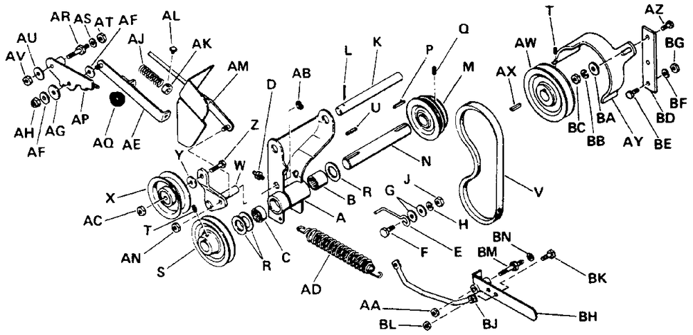 Power Take-Off Diagram and Parts List for 3210V 990569 Simplicity Lawn Tractor