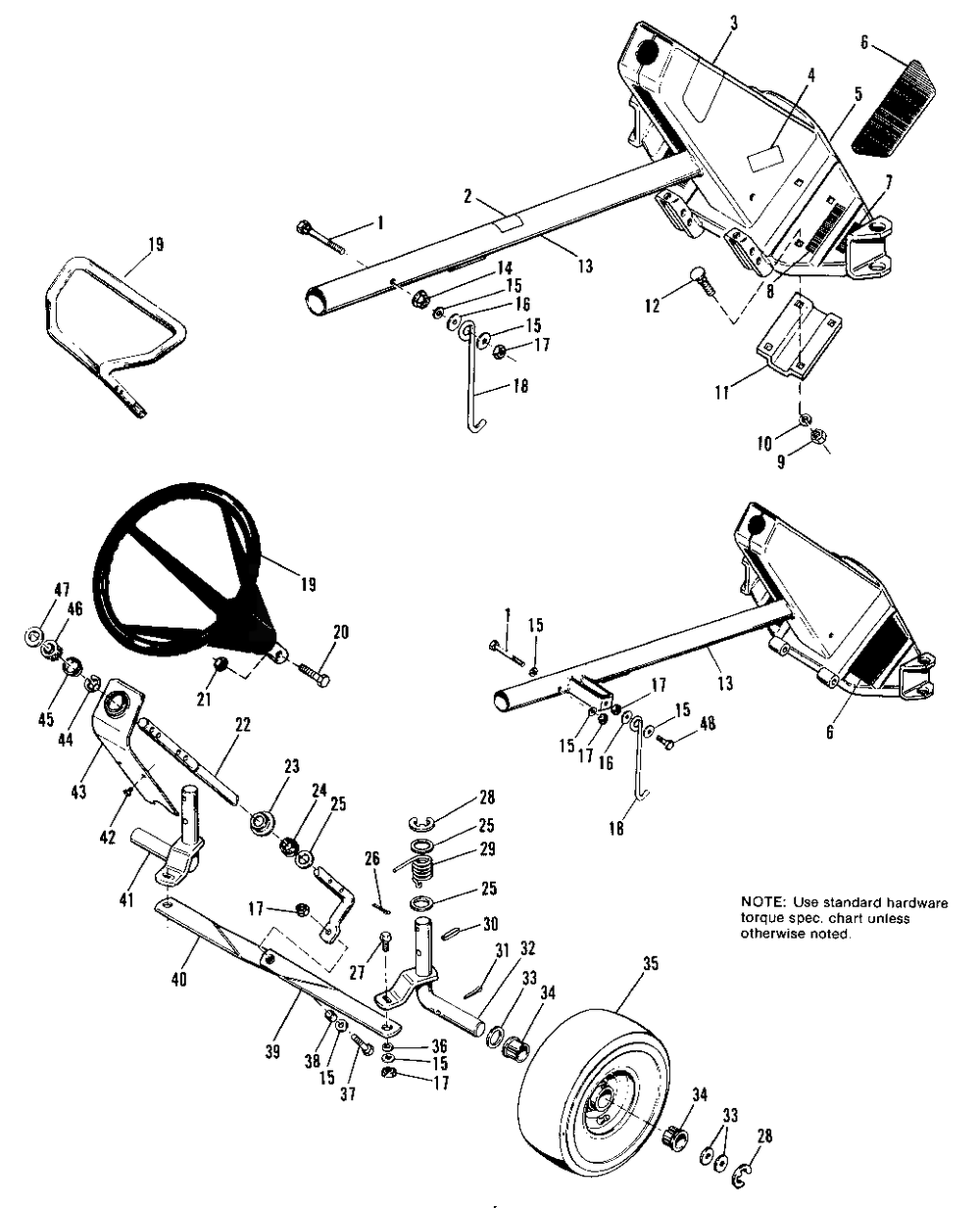 Front Frame And Steering Group Diagram and Parts List for 325 990900 Simplicity Lawn Tractor