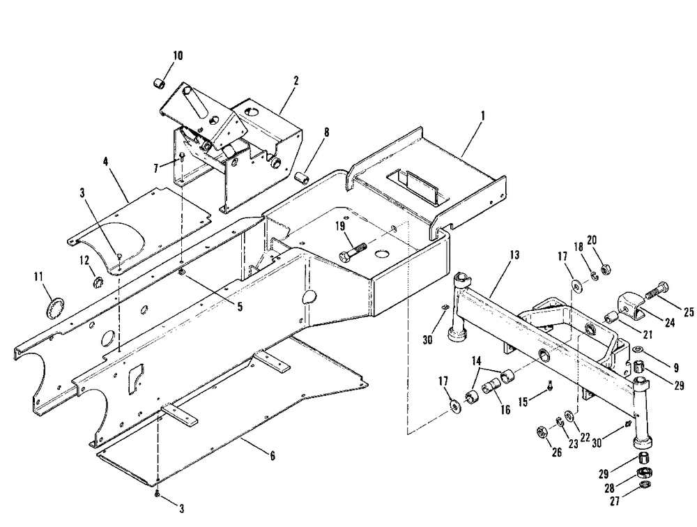 Frame And Front Axle Diagram and Parts List for 4041 990954 Simplicity Lawn Tractor