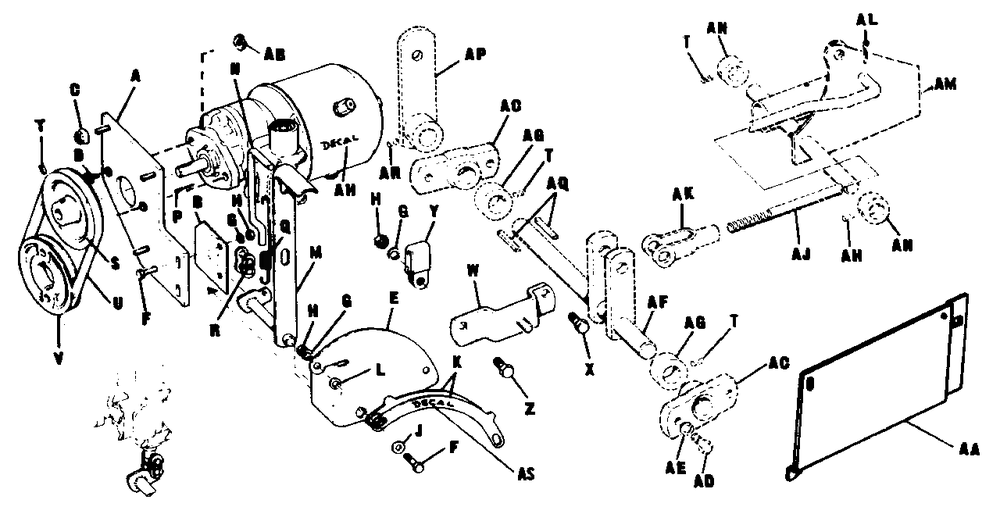 Hydraulic Lift Group Diagram and Parts List for 3012 990434 Simplicity Lawn Tractor