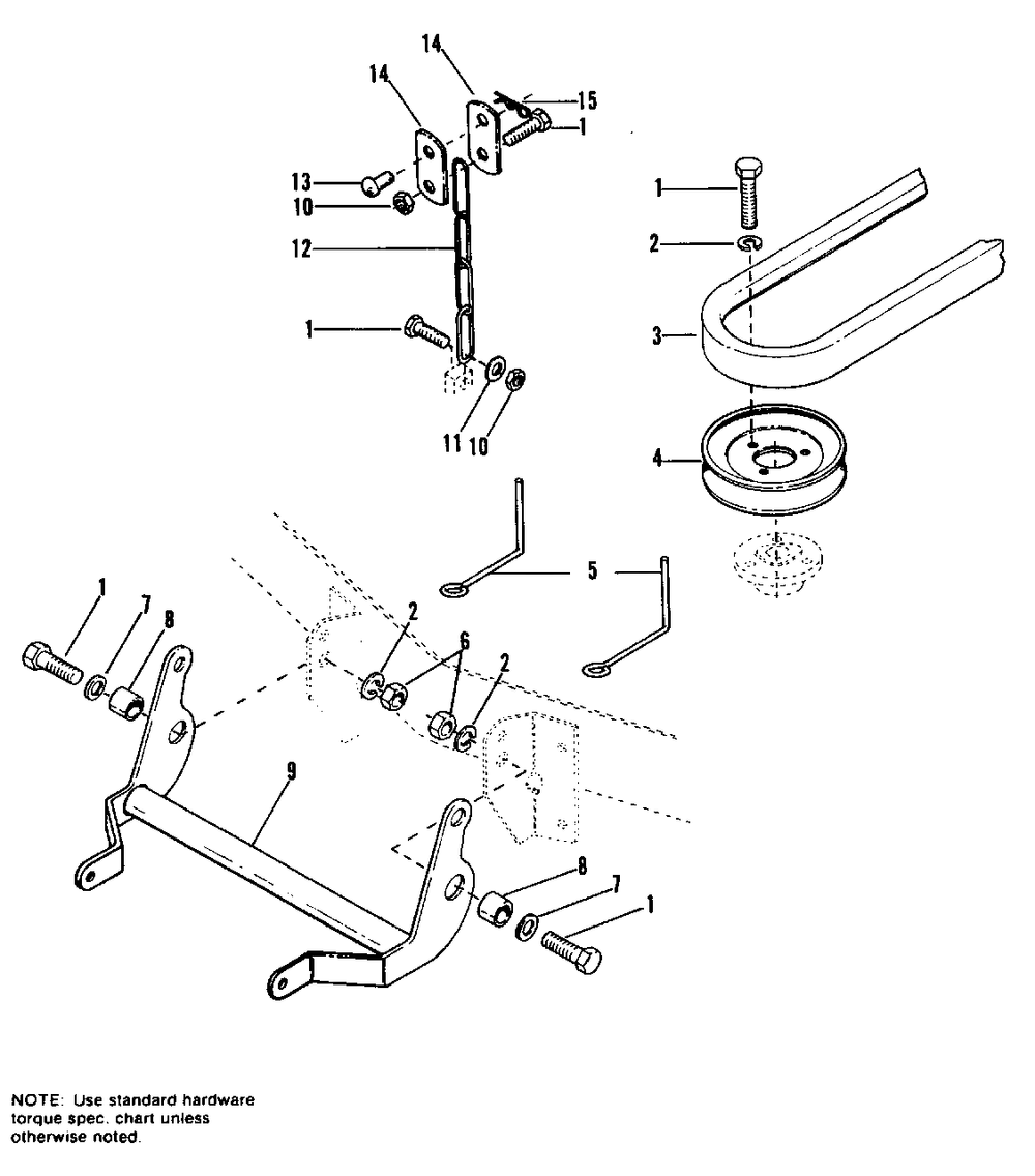 Hitch Group Diagram and Parts List for 7010 1690018 Simplicity Lawn Tractor