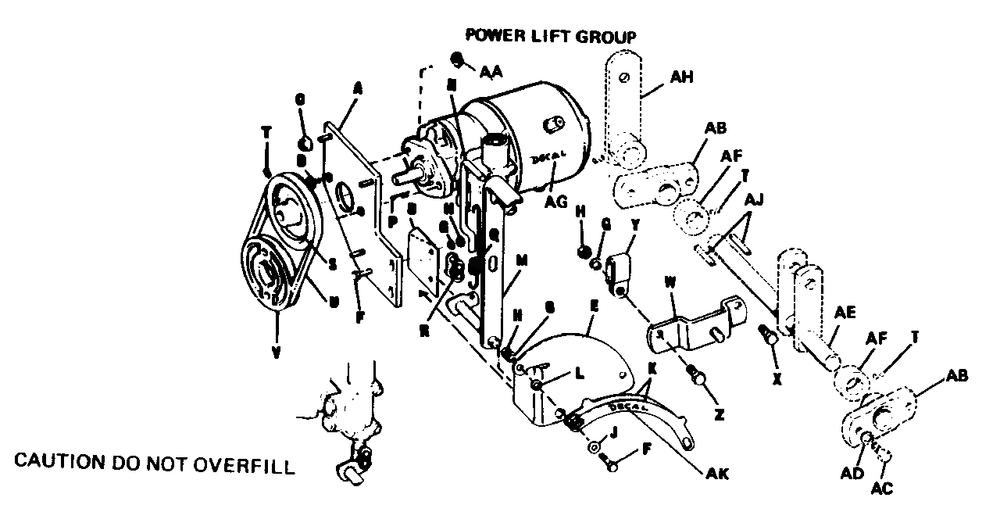 Power Lift Group - Diagram 2 Diagram and Parts List for 3212H 990573 Simplicity Lawn Tractor