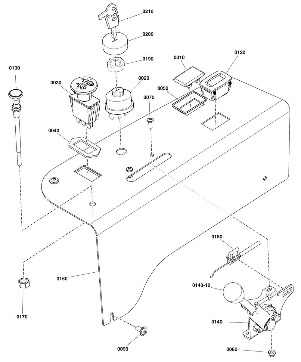Instrument Control Panel Group Diagram and Parts List for 5901779  Simplicity Lawn Tractor