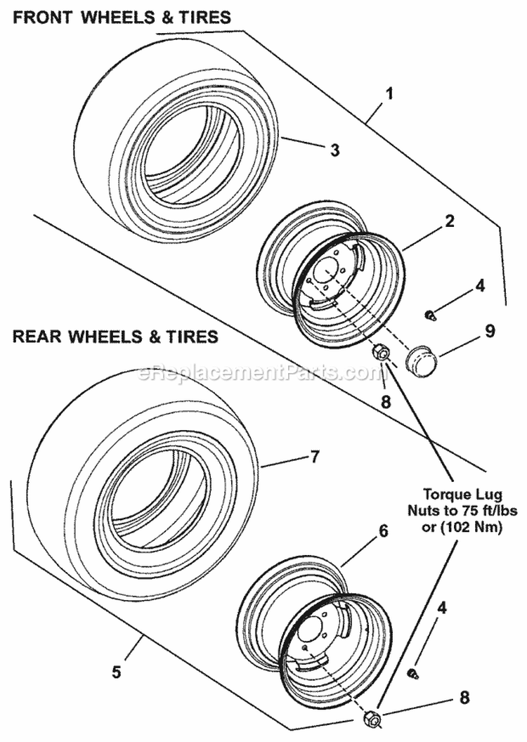 Wheel  Tire Group - Turf Tires (179Wgtt) Diagram and Parts List for 7085632  Simplicity Lawn Tractor Accessories