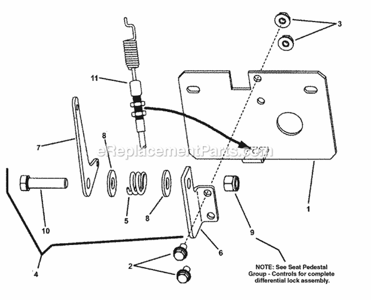 Differential Lock Group (179Dlg) Diagram and Parts List for 7085632  Simplicity Lawn Tractor Accessories