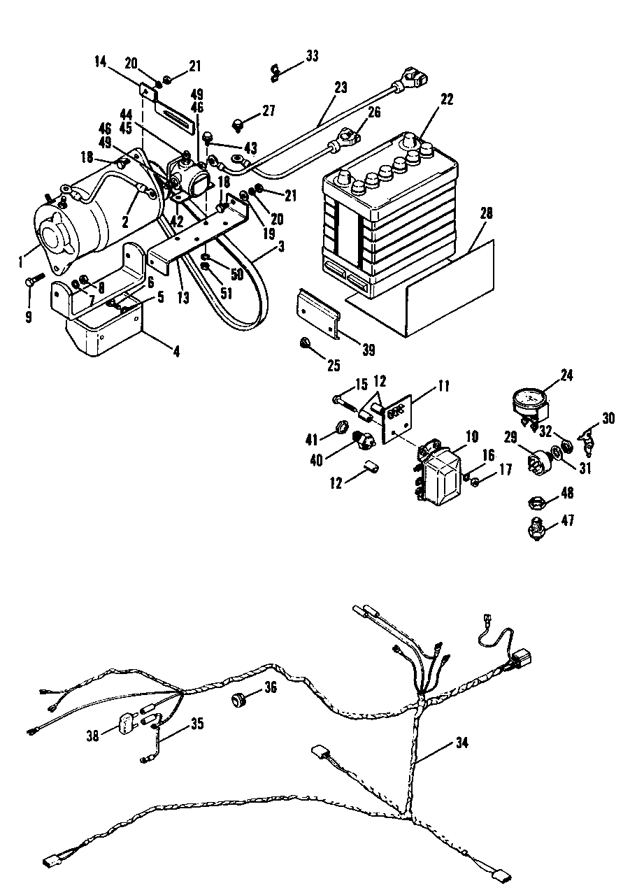 7010-7016-7016h Electrical System Diagram and Parts List for 7010 1690018 Simplicity Lawn Tractor
