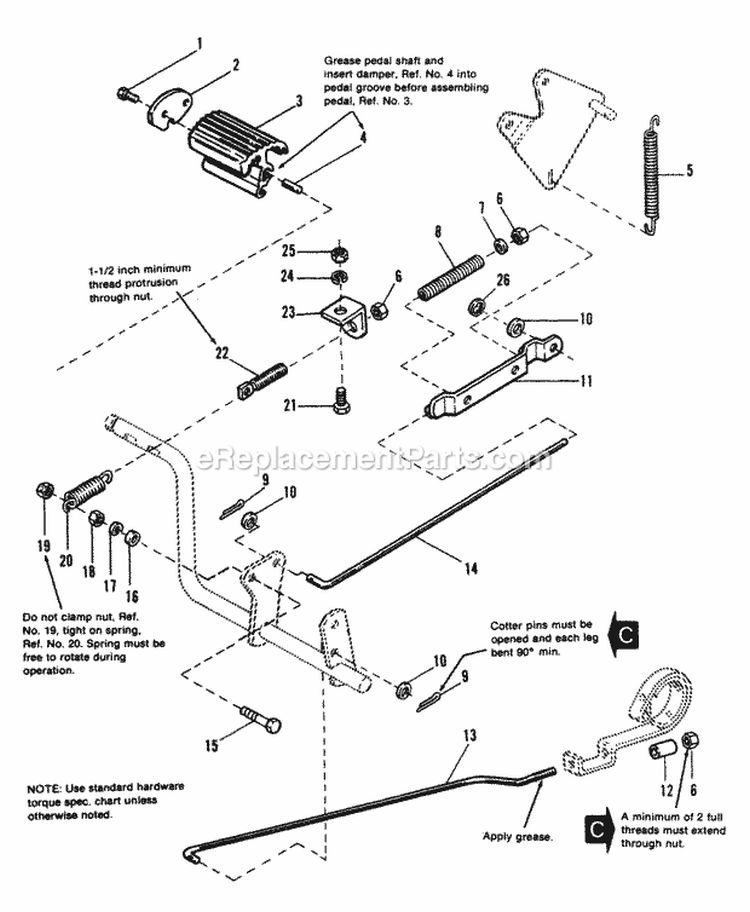 Brake  Clutch Group Diagram and Parts List for 1691045  Simplicity Lawn Tractor