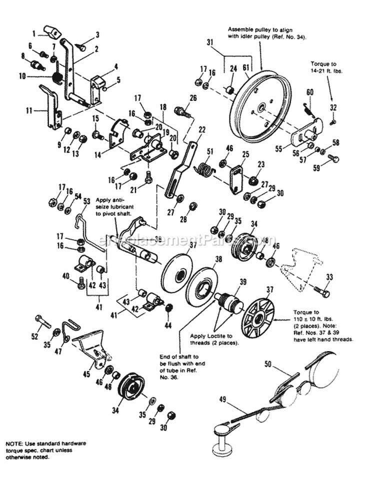 Linkage  Drive Group Diagram and Parts List for 1691045  Simplicity Lawn Tractor