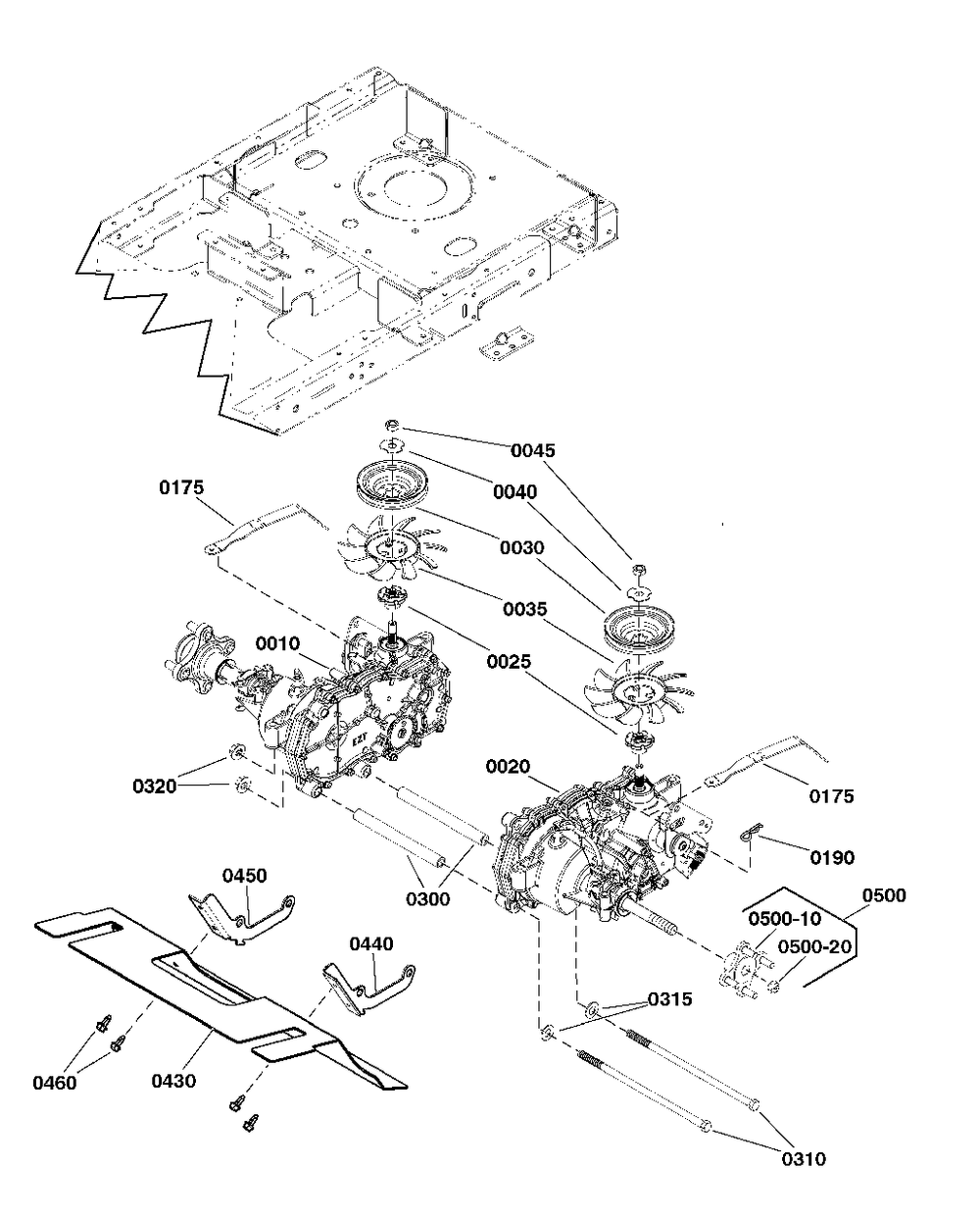 Transmission Group Diagram and Parts List for SZT275 2691922-00 Simplicity Lawn Tractor