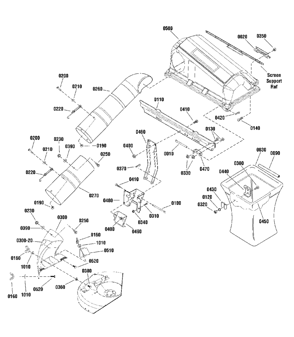 Twin Catcher Diagram and Parts List for 7600192A-00  Simplicity Lawn Tractor Accessories