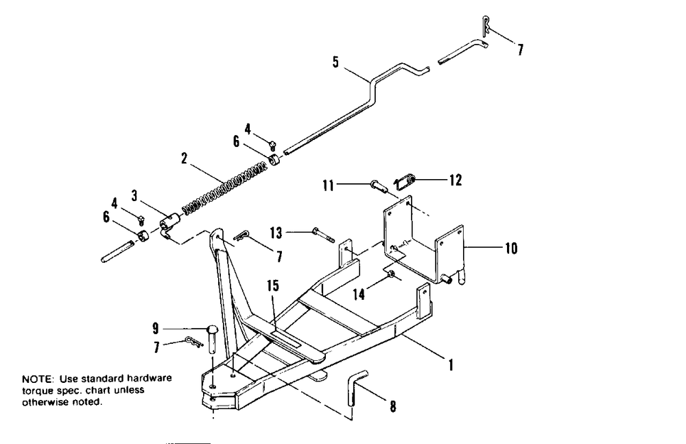 42-Inch Snow Plow And Dozer Blade Hitch Group Diagram and Parts List for 1690185  Simplicity Lawn Tractor Accessories