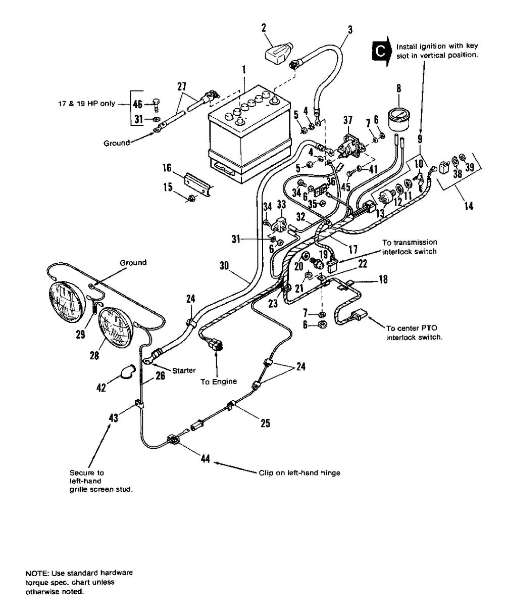 Electrical Group - 7112, 7114, 7117 And 7119 Later Models Diagram and Parts List for 7112 1690473 Simplicity Lawn Tractor
