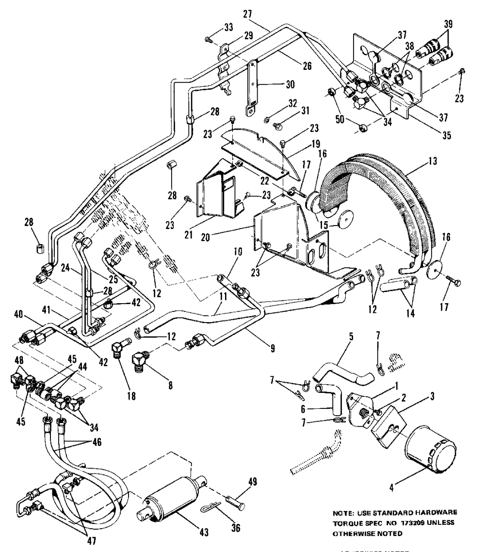 Hydraulic And Oil Filter Group Diagram and Parts List for 9020 1690283 Simplicity Lawn Tractor