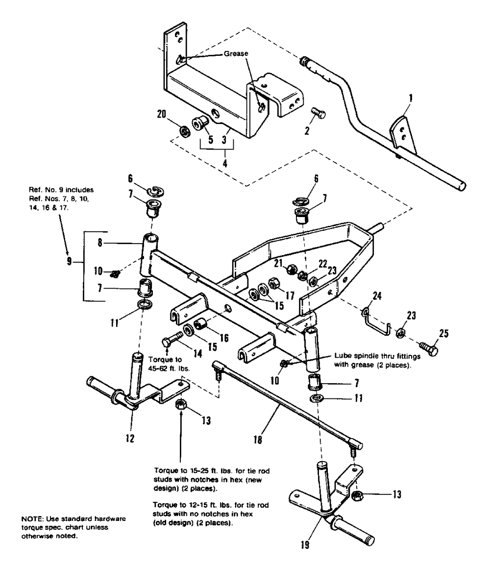 Front Axle Group Diagram and Parts List for 4211 1690910 Simplicity Lawn Tractor
