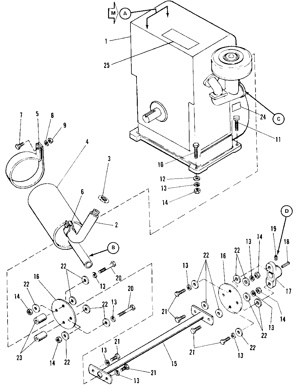 Engine And Drive Shaft Group (7010 And 7016) Diagram and Parts List for 7010 1690234 Simplicity Lawn Tractor