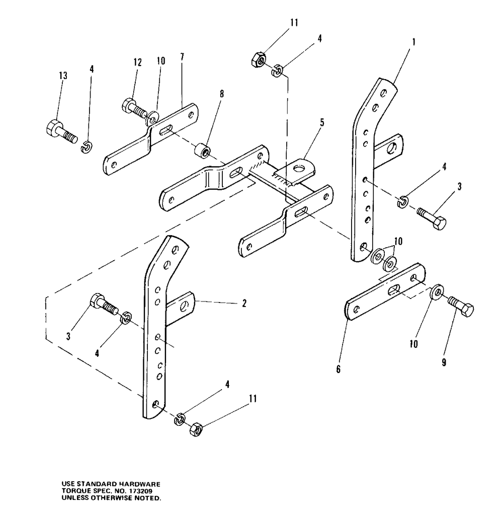 Draw Bar Group Diagram and Parts List for 7010 1690234 Simplicity Lawn Tractor