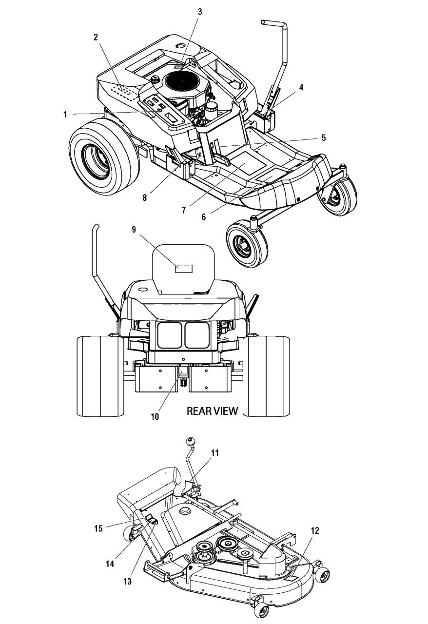 Decals Group Diagram and Parts List for ZT1644E 1694862 Simplicity Lawn Tractor