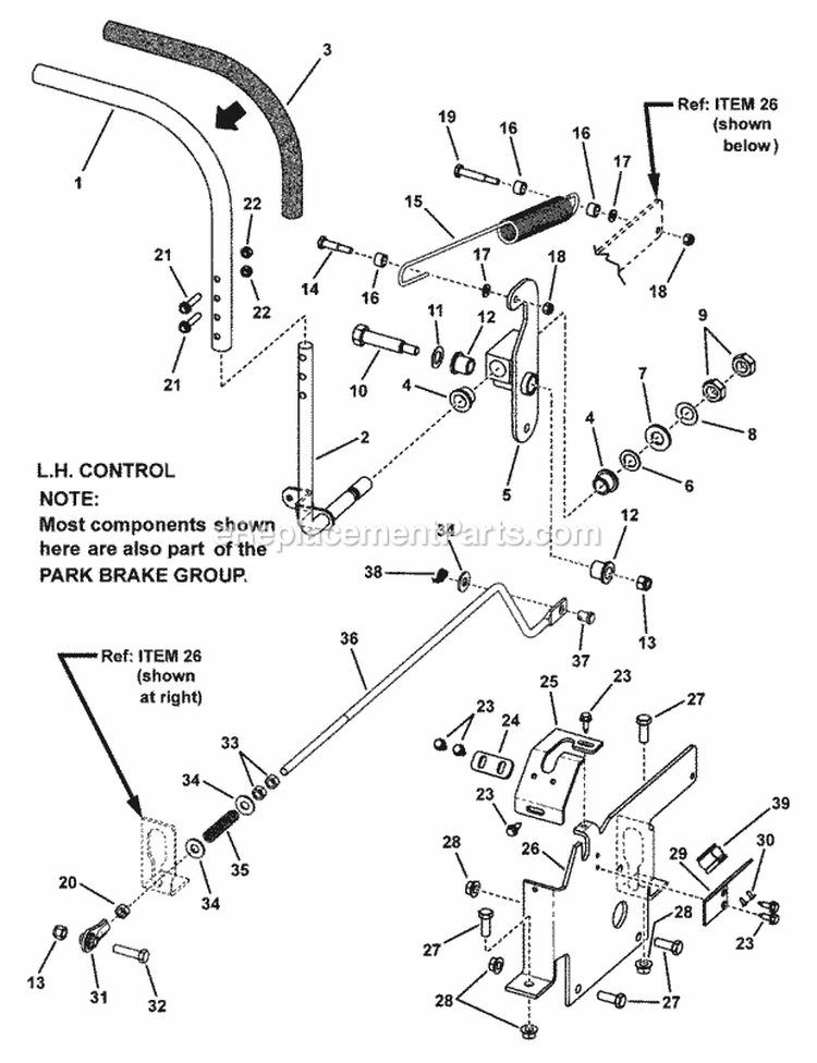 Controls Group - Lh (CeExport) (Javlhcge) Diagram and Parts List for 7800071  Simplicity Lawn Tractor