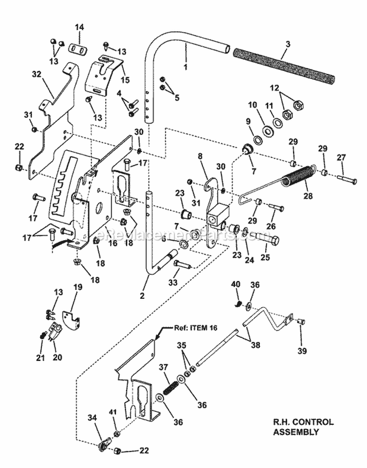 Controls Group - Rh (CeExport) (Javrhcge) Diagram and Parts List for 7800071  Simplicity Lawn Tractor