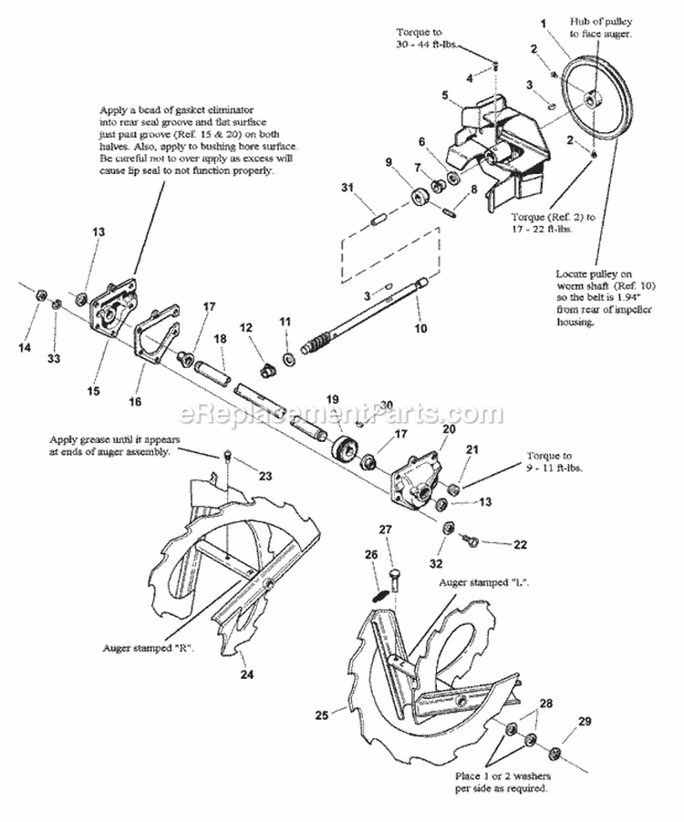 Auger  Impeller Group (4248Aigc) Diagram and Parts List for 1694836  Simplicity Snow Blower