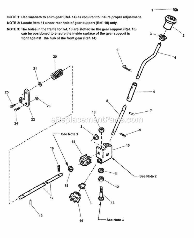 Chute Crank Control Group (4248Ccc) Diagram and Parts List for 1694836  Simplicity Snow Blower