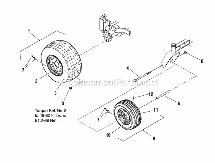 Wheel  Tire Group Diagram and Parts List for 7800378  Simplicity Lawn Tractor