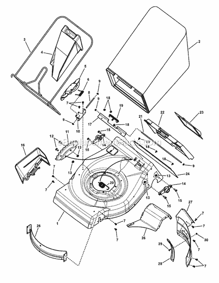Deck Group (7502119) Diagram and Parts List for 7800720  Simplicity Lawn Mower