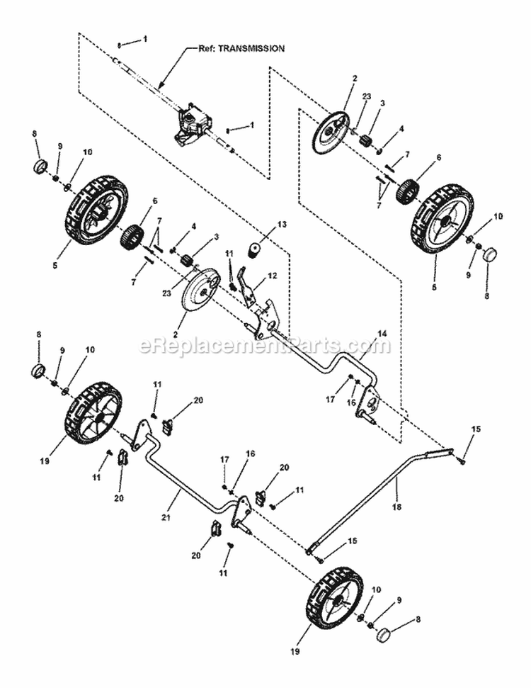 Wheels  Height-Of-Cut Group (7502117) Diagram and Parts List for 7800720  Simplicity Lawn Mower
