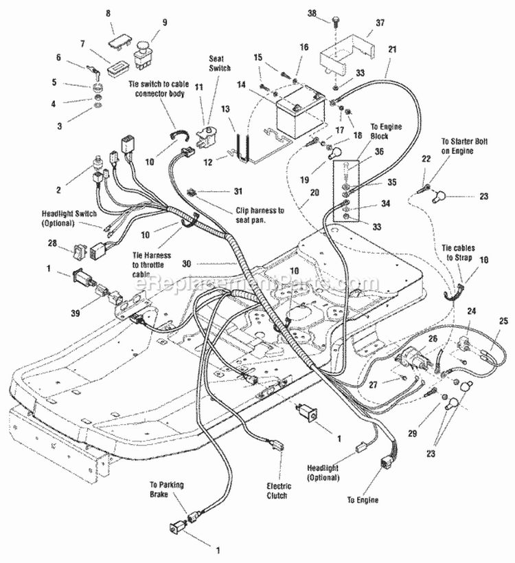 Electrical Group (7501731) Diagram and Parts List for 7800760  Simplicity Lawn Tractor