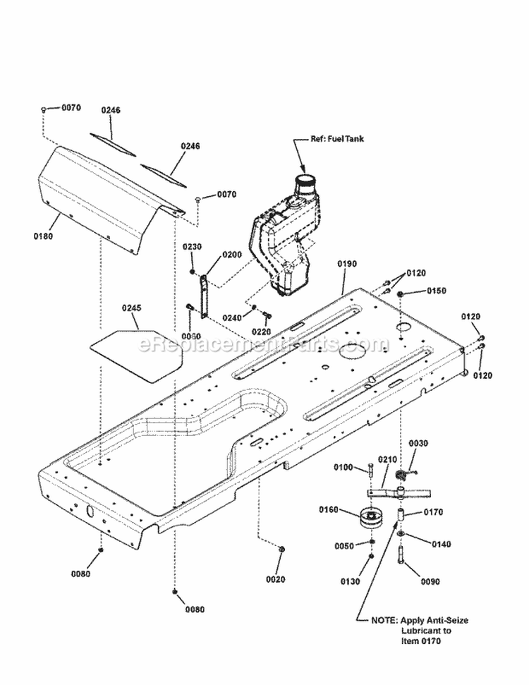 Frame Assembly Rzt 7800766 (7501700C) Diagram and Parts List for 7800766  Simplicity Lawn Tractor