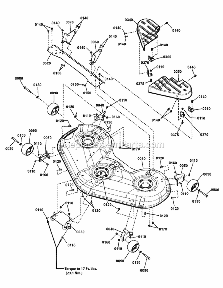 52 Deck Housing Assembly (7501702C) Diagram and Parts List for 7800766  Simplicity Lawn Tractor