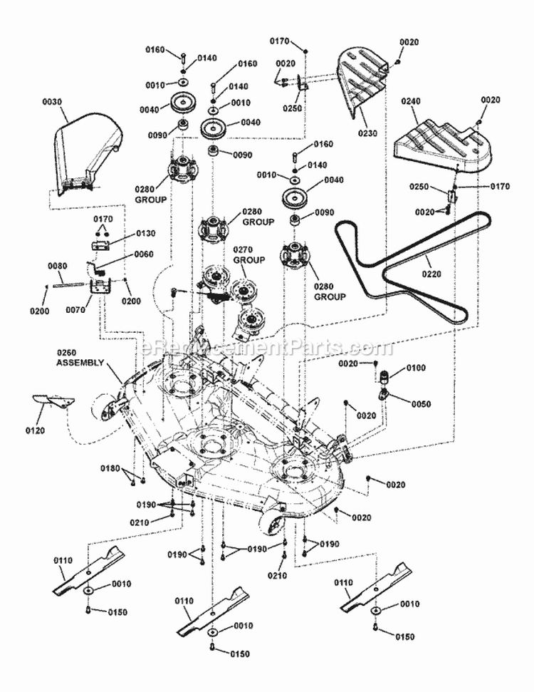 46 Deck Group Simplicity Zt2000 (7502269) Diagram and Parts List for 7800768-01  Simplicity Lawn Tractor