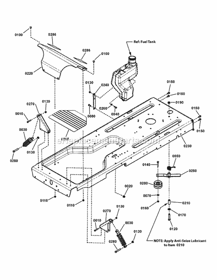 Frame Assembly W Shocks Zt2000 7800768 (7501986C) Diagram and Parts List for 7800768-01  Simplicity Lawn Tractor