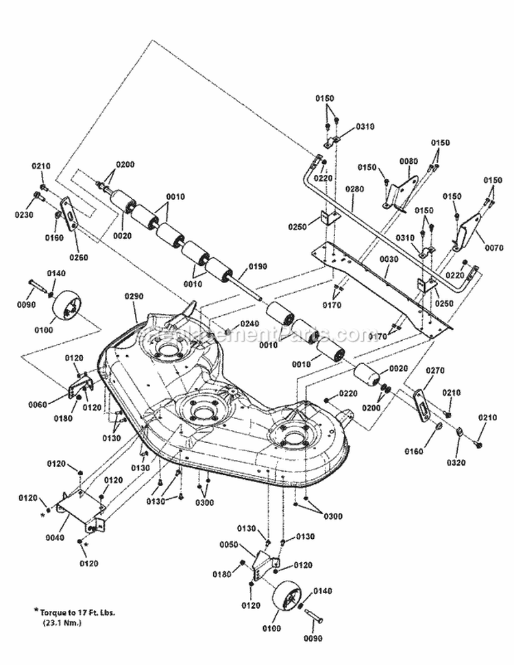 46 Deck Housing Assembly (7502228C) Diagram and Parts List for 7800768-01  Simplicity Lawn Tractor