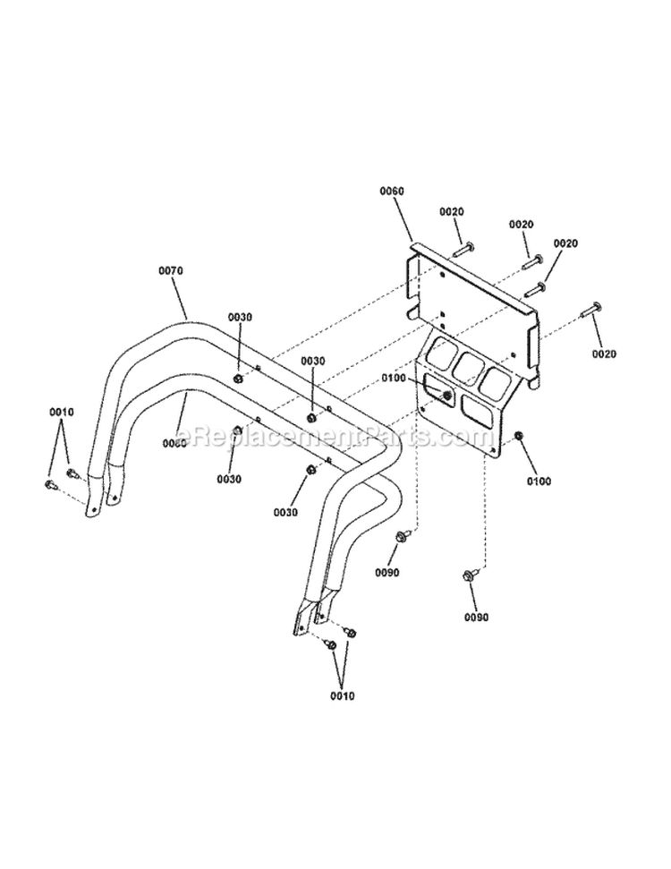Bumper Rear Assembly (7501811C) Diagram and Parts List for 7800768-01  Simplicity Lawn Tractor