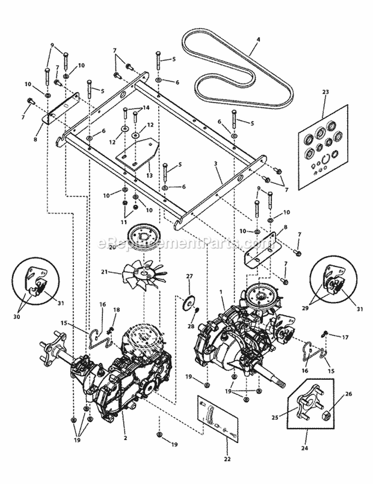 Transaxle Group - Zt26520 Ezt (7501573) Diagram and Parts List for 7800817  Simplicity Lawn Tractor