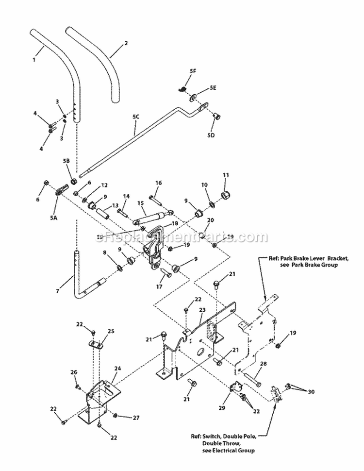 Control Group - Lh (7501570) Diagram and Parts List for 7800579  Simplicity Lawn Tractor