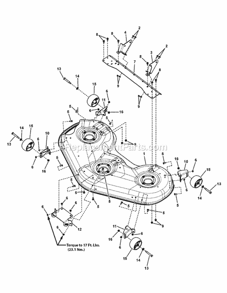 52 Deck Housing Assembly (7501702C 7501702D) Diagram and Parts List for 7800817  Simplicity Lawn Tractor