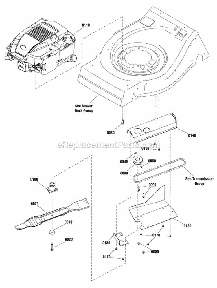 Engine  Blade Group (7502784) Diagram and Parts List for 7800869  Simplicity Lawn Mower